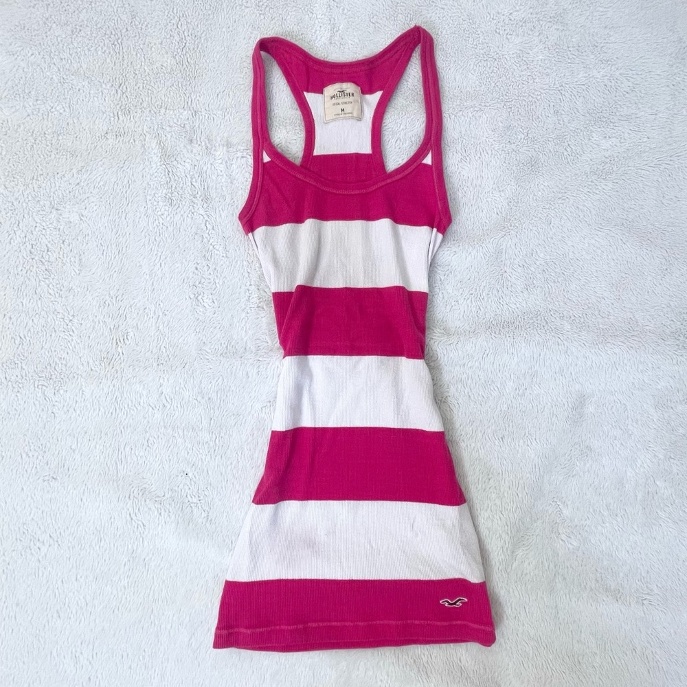 SOLD Hollister Pink and White So Cal Tank Top